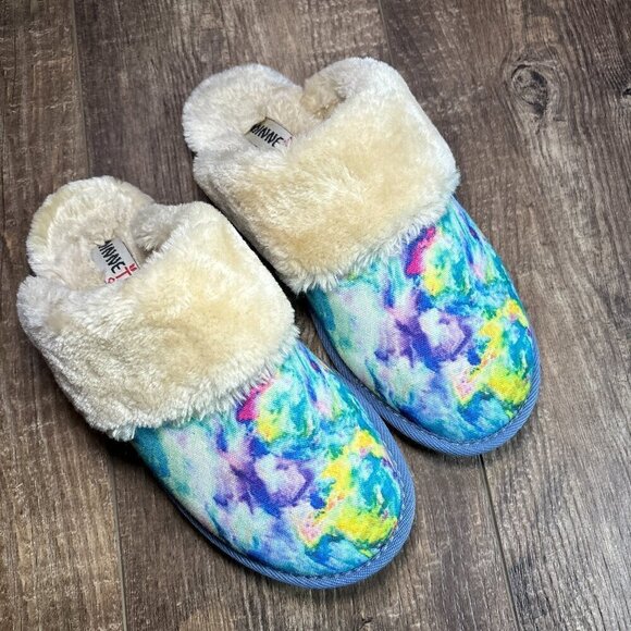 Minnetonka Jennifer Mulitcolor Tie Dye Scuff Slippers Women's Size 8 - Picture 1 of 11